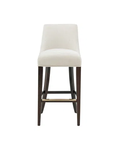 Manhattan Comfort 43.7" Beever Chenille Upholstered Barstool In White