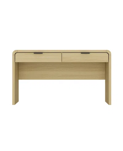 Manhattan Comfort 54" Medium Density Fiberboard Grace Modern 2-drawer Home Office Desk In Neutral
