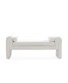 Manhattan Comfort Modern Concord Chenille 59in Bench In Ivory