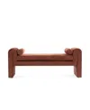 Manhattan Comfort Concord 59" Modern Chenille Upholstered Bench In Terracotta