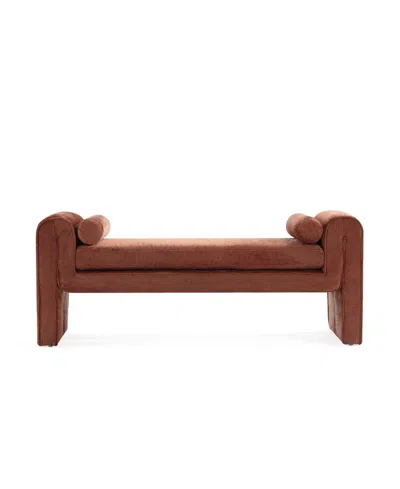 MANHATTAN COMFORT CONCORD 59" MODERN CHENILLE UPHOLSTERED BENCH