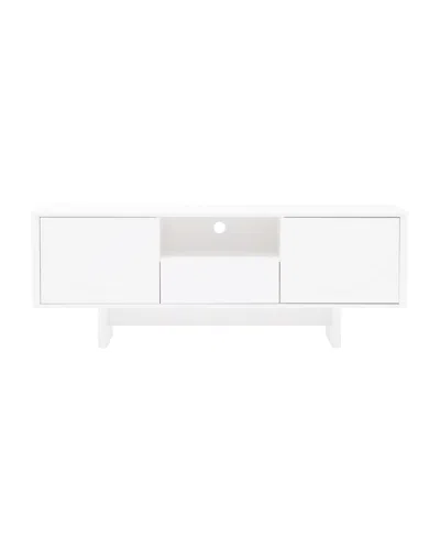 Manhattan Comfort 59" Wood Ella Modern 5-shelf Tv Stand Fits Tvs Up To 55" In White