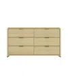 Manhattan Comfort 60" Medium Density Fiberboard Grace Modern 6-drawer Double Dresser In Brown