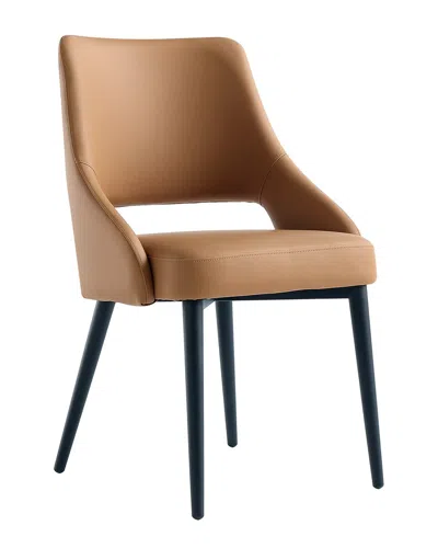 Manhattan Comfort 6pc Tremont Modern Leatherette Dining Chair With Metal Legs In Brown