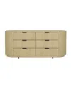 Manhattan Comfort 71.3" Medium Density Fiberboard Olivia Modern 6-drawer Double Dresser In Brown