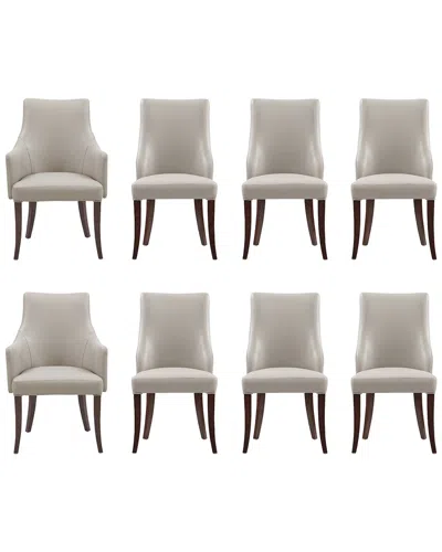 Manhattan Comfort 8-piece Connie Light Grey Leathe In Gray