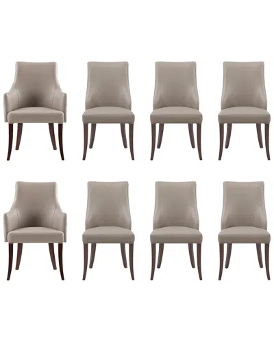 Manhattan Comfort 8-piece Connie Taupe Leatherette In Gray