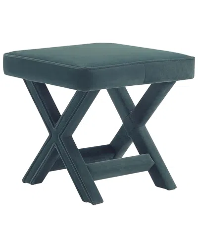 Manhattan Comfort Abigail Mid-century Modern Velvet Upholstered Bench In Green