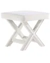 Manhattan Comfort Abigail Mid-century Modern Velvet Upholstered Bench In White