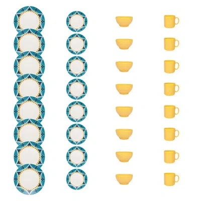 Manhattan Comfort Actual 32 Piece Dinnerware Set, Service For 8 In Blue
