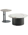 Manhattan Comfort Alondra 2pc Modern Coffee Table & End Table Set In Black