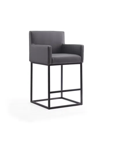 Manhattan Comfort Ambassador 38" Leatherette Upholstered Counter Stool In Multi