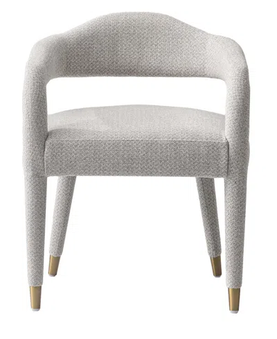 Manhattan Comfort Modern Aspen Tweed Dining Armchair In White