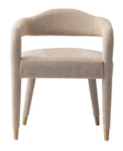 Manhattan Comfort Aspen 23.2" Modern Tweed Upholstered Dining Armchair In Neutral