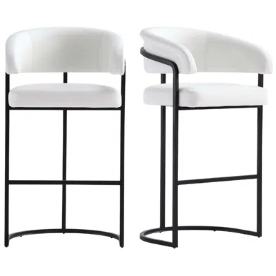 Manhattan Comfort Set Of 2 Augusta Barstools In White