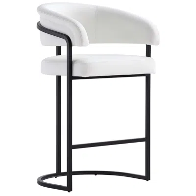 Manhattan Comfort Augusta Modern Leatherette Upholstered Counter Stool In White