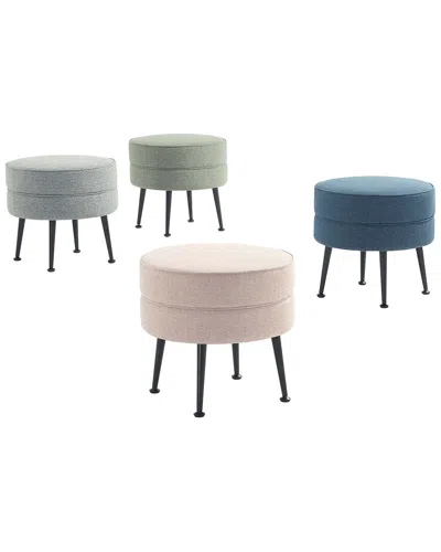 Manhattan Comfort Bailey Mid-century Modern Woven Polyester Blend Upholstered  Ottoman