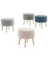 Manhattan Comfort Bailey Mid-century Modern Woven Polyester Blend Upholstered  Ottoman