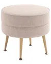 Manhattan Comfort Bailey Mid-century Modern Woven Polyester Blend Upholstered  Ottoman In Brown