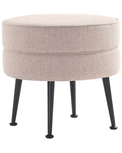 Manhattan Comfort Bailey Mid-century Modern Woven Polyester Blend Upholstered  Ottoman In Brown