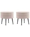 Manhattan Comfort Bailey Mid-century Modern Woven Polyester Blend Upholstered  Ottoman In Brown