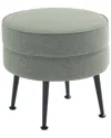 Manhattan Comfort Bailey Mid-century Modern Woven Polyester Blend Upholstered  Ottoman In Green