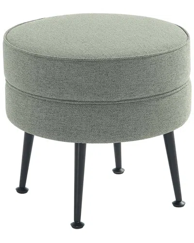 Manhattan Comfort Bailey Mid-century Modern Woven Polyester Blend Upholstered  Ottoman In Green