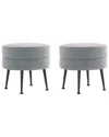 Manhattan Comfort Bailey Mid-century Modern Woven Polyester Blend Upholstered  Ottoman In Grey