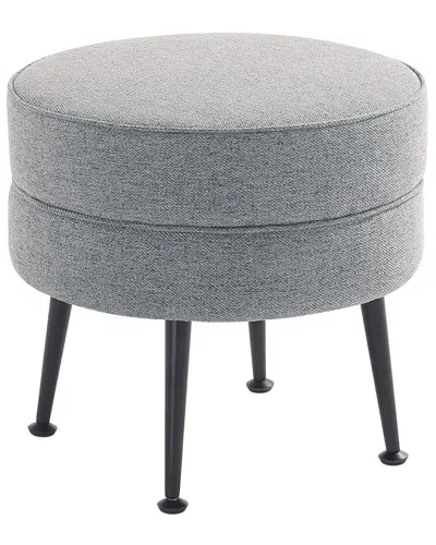 Manhattan Comfort Bailey Mid-century Modern Woven Polyester Blend Upholstered  Ottoman In Grey