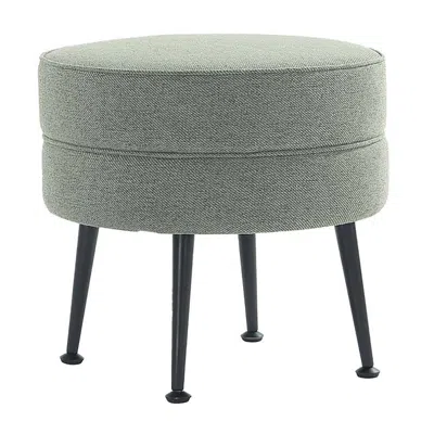 Manhattan Comfort Bailey Mid-century Modern Upholstered Ottoman In Sage Green With Black Feet