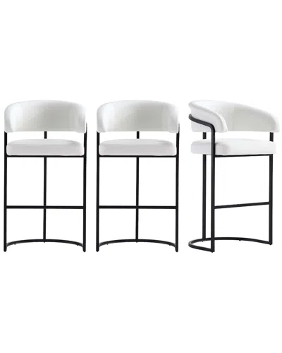 Manhattan Comfort Barstool - Set Of 3 White