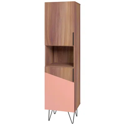 Manhattan Comfort Beekman 17.51 Narrow Bookcase Cabinet In Multi