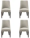 Manhattan Comfort Beever Chenille Dining Chair With Rubberwood Legs In Neutral