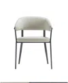 Manhattan Comfort Belle Textured 22.9" Leatherette Upholstered Dining Chair In Brown