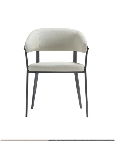 Manhattan Comfort Belle Textured 22.9" Leatherette Upholstered Dining Chair In Brown