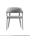 Manhattan Comfort Belle Textured 22.9" Leatherette Upholstered Dining Chair In Gray