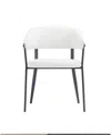 Manhattan Comfort Belle Textured 22.9" Leatherette Upholstered Dining Chair In White