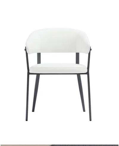 Manhattan Comfort Belle Textured 22.9" Leatherette Upholstered Dining Chair In White
