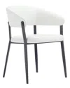 Manhattan Comfort Belle Textured Leatherette Dining Chair With Metal Legs