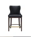 Manhattan Comfort Blair 40.9" Leatherette Upholstered Counter Stool In Black