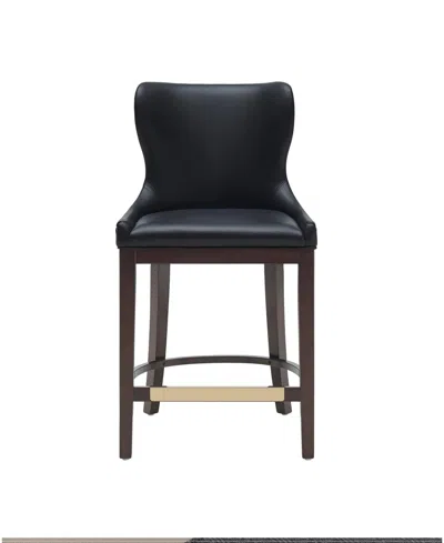 Manhattan Comfort Blair 40.9" Leatherette Upholstered Counter Stool In Black