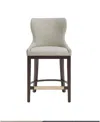 Manhattan Comfort Blair 40.9" Leatherette Upholstered Counter Stool In Gray