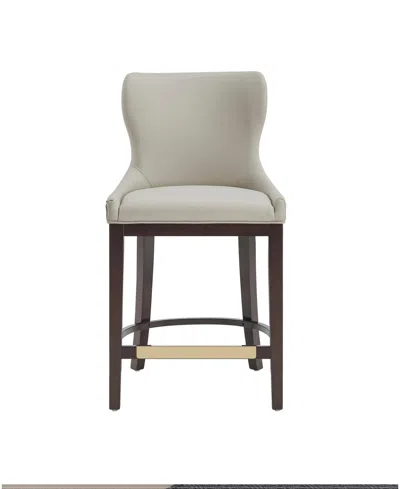 Manhattan Comfort Blair 40.9" Leatherette Upholstered Counter Stool In Gray