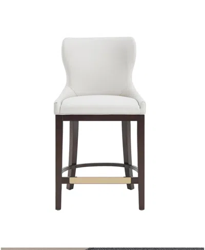 Manhattan Comfort Blair 40.9" Leatherette Upholstered Counter Stool In White