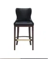 Manhattan Comfort Blair 43.9" Leatherette Upholstered Barstool In Black