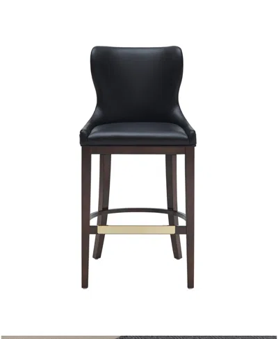 Manhattan Comfort Blair 43.9" Leatherette Upholstered Barstool In Black