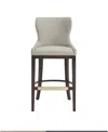 Manhattan Comfort Blair 43.9" Leatherette Upholstered Barstool In Gray