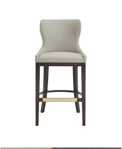 Manhattan Comfort Blair 43.9" Leatherette Upholstered Barstool In Gray