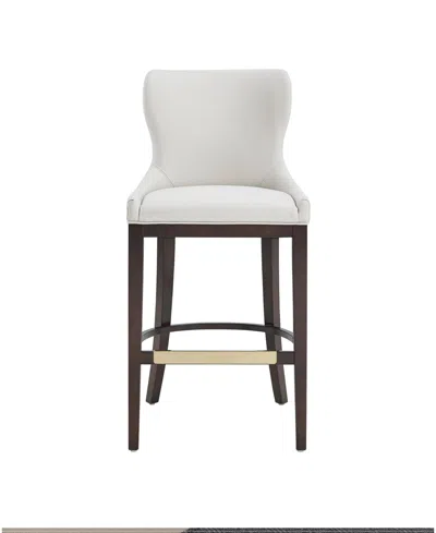 Manhattan Comfort Blair 43.9" Leatherette Upholstered Barstool In White