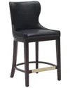 Manhattan Comfort Blair Leatherette Counter Stool With Beech Wood Legs